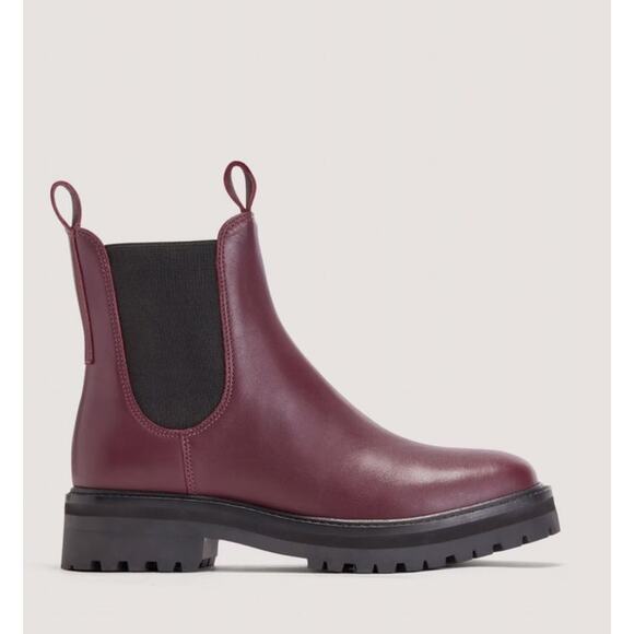Everlane The Lug Sole Chealsea Boot Burgundy Leather‎ Size 10 - Picture 10 of 13